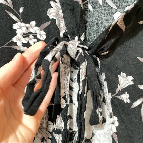 Spiritual Gangster Black Floral Kimono Cardigan Duster Womens OS Boho Festival - Picture 5 of 8